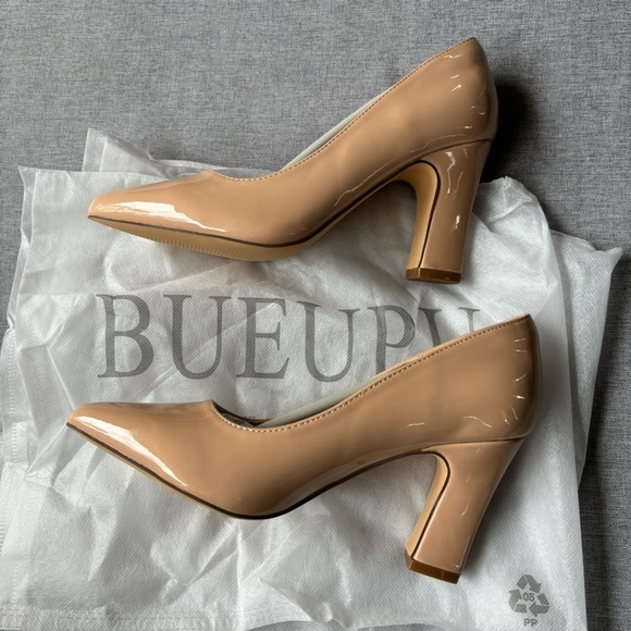 Chunky High Heels Closed Pointed Toe Pumps, Size 5.5 - Picture 1 of 9